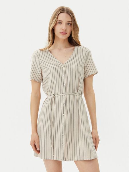 Vero Moda Sukienka letnia Mymilo 10322976 Beżowy Loose Fit. Brązowe sukienki damskie Vero Moda, na lato, m, bez wzorów, ze lnu, bez kołnierzyka, bez ramiączek. Za 99.99 zł.