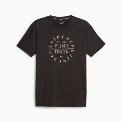 Koszulka treningowa męska Puma S GRAPHIC EMBLEM czarna 52419751 r S. Czarne koszulki sportowe męskie Puma, l, bez wzorów, bez kołnierzyka, bez ramiączek, na fitness i siłownię. Za 86.68 zł.