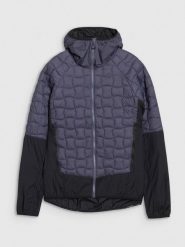 4F Kurtka puchowa trekkingowa z wypełnieniem Primaloft Black Insulation męska - szara L. Szare kurtki męskie 4f, l, bez wzorów, z dzianiny, klasyczne, bez kaptura. W wyprzedaży za 249.99 zł.