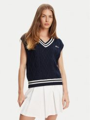 Guess Sweter V5GR00 Z3FB1 Granatowy Classic Fit. Niebieskie swetry damskie Guess, xl, z aplikacjami, z bawełny, bez kołnierzyka, bez ramiączek, bez kaptura. Za 319.99 zł.