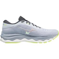 Buty do biegania damskie Mizuno J1GD210203. Niebieskie obuwie sportowe damskie Mizuno, bez wzorów, z materiału, do biegania. Za 384.80 zł.