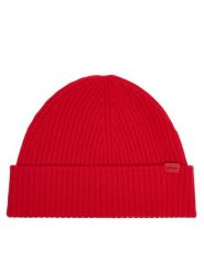 HUGO Czapka Xola 50524570 Czerwony. Czerwone rękawiczki męskie Hugo, na zimę, bez wzorów, z wełny. Za 279.99 zł.