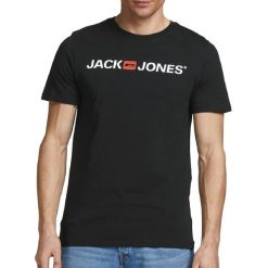 Koszulka z krótkim rękawem Męska Jack & Jones 12137126 Czarny. Czarne koszulki sportowe męskie Jack&Jones, m, bez wzorów, bez kołnierzyka, bez ramiączek, na fitness i siłownię. Za 82.80 zł.