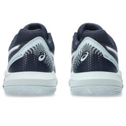 Damskie buty do tenisa Asics. Niebieskie obuwie sportowe damskie Asics, bez wzorów, z materiału, tenisowe. Za 400.65 zł.