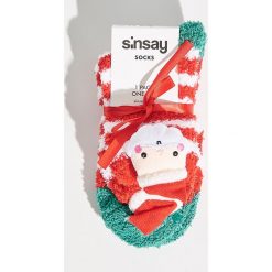 Skarpetki świąteczne - Czerwony. Skarpety damskie marki Sinsay. Za 14.99 zł.