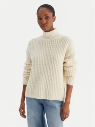 Calvin Klein Jeans Golf Brushed Wool Ls LV044D361G Biały Regular Fit. Białe swetry damskie Calvin Klein Jeans, s, bez wzorów, z jeansu, bez kołnierzyka, bez ramiączek, bez kaptura. Za 559.99 zł.