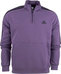 Adidas Bluza męska adidas Essentials Fleece 3-Stripes 1/4-Zip fioletowa IJ8912 2XL. Fioletowe bluzy męskie Adidas, m, bez wzorów, bez kaptura. Za 253.82 zł.