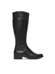 Caprice Oficerki 9-25511-41 Czarny. Czarne kozaki damskie Caprice, ze skóry, bez obcasa, na płaskiej podeszwie. Za 659.99 zł.