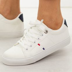 Białe trampki damskie Potocki 16393. Białe obuwie sportowe damskie POTOCKI, bez wzorów, z dresówki, casualowe, bez zapięcia. W wyprzedaży za 122.32 zł.