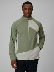 4F Bluza trekkingowa regular bez kaptura męska - khaki XL. Brązowe bluzy męskie 4f, l, bez wzorów, z materiału, bez kaptura. Za 199.99 zł.