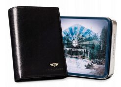 Portfel skórzany Peterson [DH] PTN 334-P czarny. Czarne portfele męskie Peterson, bez wzorów, ze skóry. Za 99.99 zł.