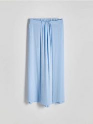 Spodnie culotte - jasnoniebieski. Niebieskie spódnice damskie Reserved, l, bez wzorów, z tkaniny. W wyprzedaży za 39.99 zł.