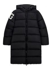 Guess Płaszcz zimowy J5BL15 WB240 Czarny Regular Fit. Czarne kurtki i płaszcze dla dziewczynek Guess, na zimę, z aplikacjami, z syntetyku, bez kaptura. Za 369.99 zł.