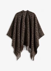 Poncho. Brązowe żakiety damskie bonprix, bez wzorów, eleganckie. Za 97.99 zł.
