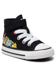 Converse Trampki POKEMON Chuck Taylor All Star Hi A01229C Czarny. Czarne trampki i tenisówki dziewczęce Converse, bez wzorów, z materiału, bez zapięcia. Za 219.99 zł.