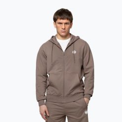Bluza męska Pitbull Nugget Small Logo Hooded Zip. Brązowe bluzy męskie PITBULL, m, bez wzorów, z bawełny, bez kaptura. Za 239.99 zł.