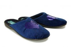 ADANEX SAL10 SARA 25673 GR/CZ granat/czarny, kapcie damskie. Niebieskie kapcie damskie Adanex, bez wzorów. Za 48.99 zł.