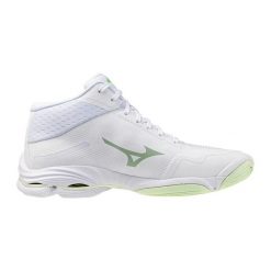 Damskie buty halowe Mizuno Wave Lightning Pro Mid. Białe obuwie sportowe damskie Mizuno, bez wzorów, z nylonu, do siatkówki, mizuno wave. Za 663.05 zł.