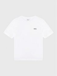 Boss T-Shirt J25P23 S Biały Regular Fit. Białe t-shirty dla chłopców Boss, bez wzorów, z bawełny, bez ramiączek. Za 119.99 zł.