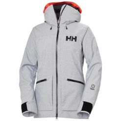Damska kurtka narciarska Helly Hansen Powderqueen 3.0. Szare kurtki damskie Helly Hansen, bez wzorów, bez kaptura, narciarskie. W wyprzedaży za 1,641.00 zł.