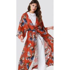 NA-KD Boho Sukienka-płaszcz z szyfonu - Red,Multicolor. Płaszcze damskie marki NA-KD Boho. W wyprzedaży za 170.37 zł.