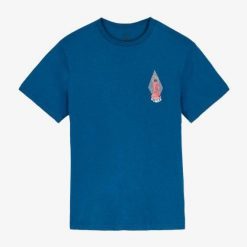 Koszulka Volcom Psychback Cosmic Blue. Niebieskie koszulki sportowe męskie Volcom, bez wzorów, bez kołnierzyka, bez ramiączek. Za 169.16 zł.