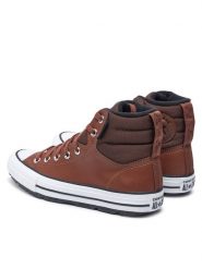 Converse Trampki Chuck Taylor All Star Berkshire Boot A08442C Brązowy. Brązowe trampki i tenisówki chłopięce Converse, bez wzorów, ze skóry, retro, bez zapięcia. Za 239.99 zł.