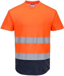 Portwest C395 - Dwukolorowy t-shirt siatkowy - żółty-granatowy M. Niebieskie t-shirty męskie Portwest, m, bez wzorów, bez kołnierzyka. Za 71.47 zł.