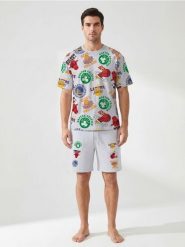 Piżama dwuczęściowa z nadrukiem NBA - szary. Szare piżamy męskie Sinsay, l, bez wzorów, bez ramiączek. Za 79.99 zł.