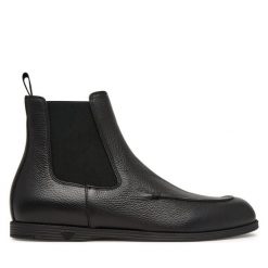 Sztyblety Emporio Armani. Czarne botki męskie Emporio Armani, bez wzorów, bez zapięcia. Za 2,339.00 zł.