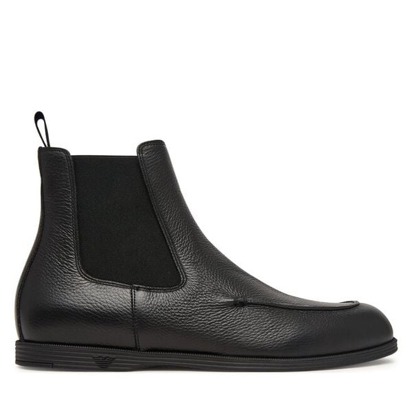 Sztyblety Emporio Armani. Czarne botki męskie Emporio Armani, bez wzorów, bez zapięcia. Za 2,339.00 zł.