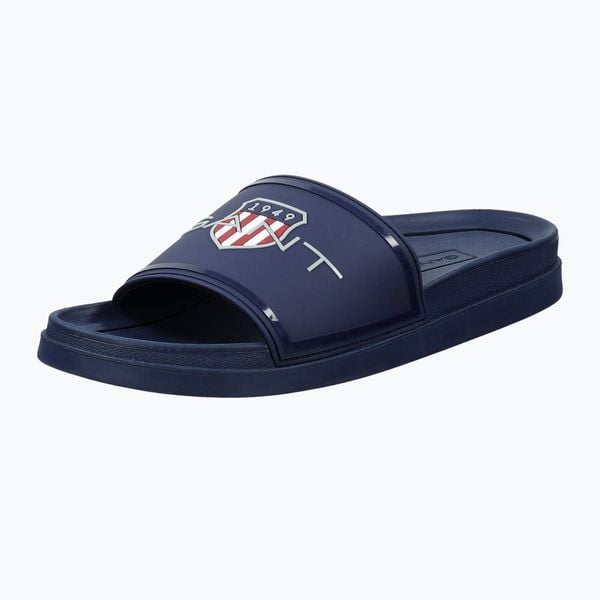 Klapki męskie GANT Pierbay. Niebieskie klapki męskie GANT, z gumy, marine. Za 189.99 zł.