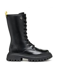 Geox Trapery Maquinnens J46M6C 000CN C9999 Czarny. Czarne buty zimowe dziewczęce Geox, bez wzorów, ze skóry, bez zapięcia. Za 469.99 zł.