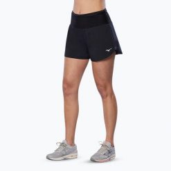 Spodenki do biegania damskie Mizuno Core 5.5. Czarne legginsy damskie Mizuno, bez wzorów, sportowe, do biegania. Za 119.99 zł.