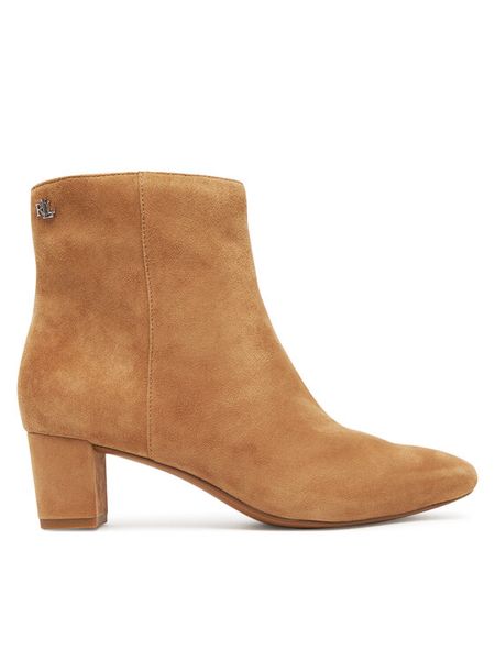 LAUREN RALPH LAUREN Botki 802974504001 Beżowy. Brązowe botki damskie Lauren Ralph Lauren, ze skóry, bez obcasa, na słupku, bez zapięcia. Za 839.99 zł.