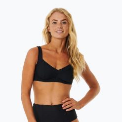 Góra od stroju kąpielowego Rip Curl Premium Surf E Cup. Czarne bikini damskie RIPCURL, xs, bez wzorów. Za 189.99 zł.