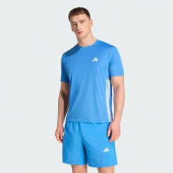 Koszulka Workout Essentials Base 3-Stripes. Niebieskie buty sportowe męskie Adidas, bez zapięcia, na fitness i siłownię, climacool (adidas). Za 129.00 zł.