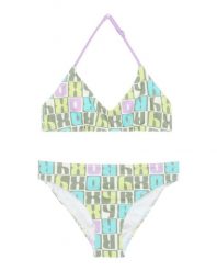Dwuczęściowy komplet bikini dla Dziewczynki LETTER UP. Zielone stroje kąpielowe dla dziewczynek Roxy, bez wzorów, z elastanu. Za 129.99 zł.