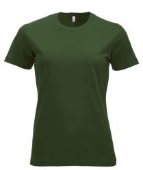 Clique New Classic-T Women – klasyczny T-shirt w nowoczesnym kroju z ringspun. Zielone t-shirty damskie CLIQUE, xs, bez wzorów, z bawełny, klasyczne, bez kołnierzyka. Za 104.55 zł.