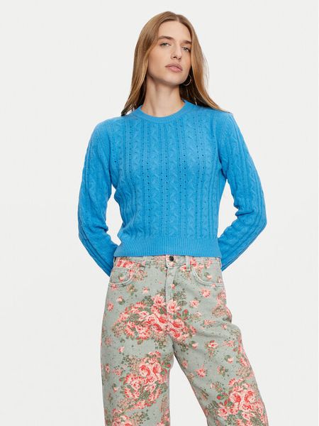 United Colors Of Benetton Sweter 1244D10AX Niebieski Regular Fit. Niebieskie swetry damskie United Colors Of Benetton, xl, bez wzorów, z wełny, bez kołnierzyka, bez ramiączek, bez kaptura. Za 159.99 zł.