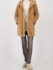 Monari Damski pluszowy płaszcz futrzany - Ciao Bella Kobiety Sztuczne włókno brązowy jednolity, 44. Brązowe płaszcze damskie Monari, bez wzorów, z futra, krótkie. Za 799.95 zł.