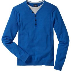 Sweter 2 w 1 Regular Fit bonprix lazurowy. Swetry przez głowę męskie marki bonprix. Za 37.99 zł.