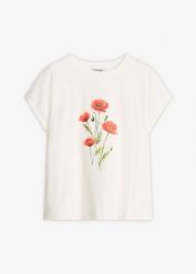 Koszulka z elastycznej bawełny. Białe t-shirty damskie bonprix, bez wzorów, z bawełny, bez kołnierzyka. Za 64.99 zł.