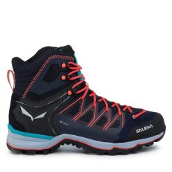 Trekkingi Salewa. Niebieskie obuwie sportowe damskie Salewa, bez wzorów, z gore-texu, trekkingowe. Za 859.99 zł.