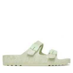 Klapki Scholl. Zielone klapki damskie Scholl, bez wzorów, bez obcasa. Za 184.99 zł.