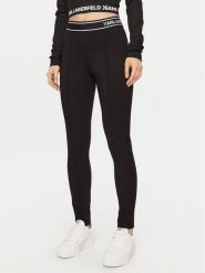 KARL LAGERFELD Legginsy A1W10068 Czarny Slim Fit. Czarne legginsy damskie KARL LAGERFELD, s, bez wzorów, z wiskozy. Za 449.99 zł.