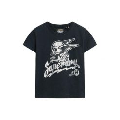 Dopasowana koszulka z fantazyjną grafiką dla kobiet Superdry Poster. Czarne t-shirty damskie Superdry., bez wzorów, bez kołnierzyka. Za 143.50 zł.