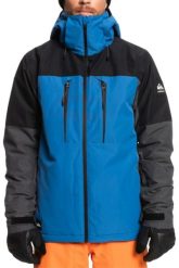 Kurtka męska Quiksilver Mission Plus narciarska niebieska S. Niebieskie kurtki snowboardowe męskie Quiksilver, m, bez wzorów, z tkaniny, bez kaptura, narciarskie. Za 441.60 zł.