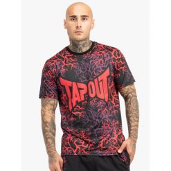 T-shirt regularny Tapout Rootstock. Czarne t-shirty męskie TAPOUT, bez wzorów, z elastanu, sportowe, bez kołnierzyka. Za 179.50 zł.