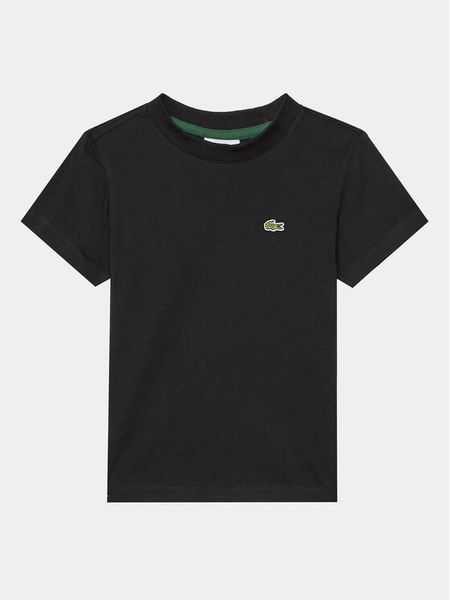 Lacoste T-Shirt TJ1122 Czarny Regular Fit. Czarne t-shirty dla chłopców Lacoste, bez wzorów, z bawełny, bez ramiączek. Za 149.99 zł.